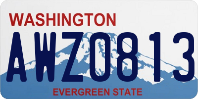 WA license plate AWZ0813
