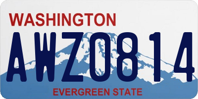 WA license plate AWZ0814