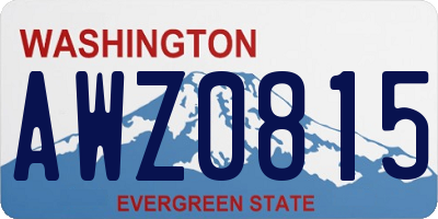 WA license plate AWZ0815
