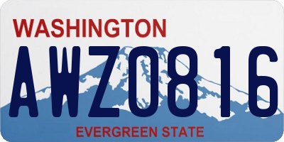 WA license plate AWZ0816