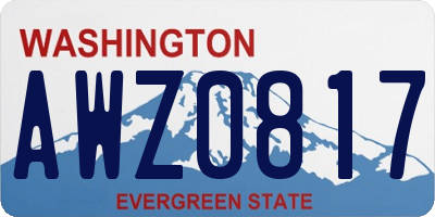 WA license plate AWZ0817