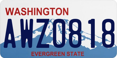 WA license plate AWZ0818