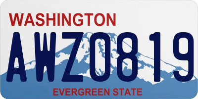 WA license plate AWZ0819