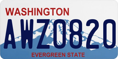 WA license plate AWZ0820