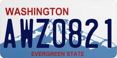 WA license plate AWZ0821