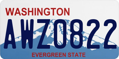 WA license plate AWZ0822