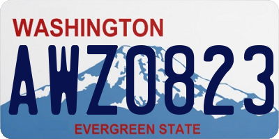 WA license plate AWZ0823