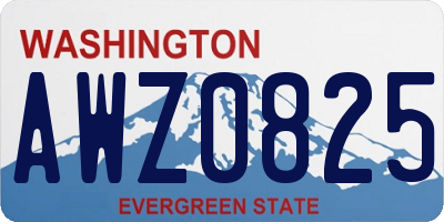 WA license plate AWZ0825