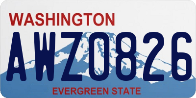 WA license plate AWZ0826