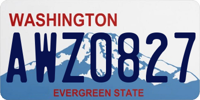 WA license plate AWZ0827