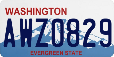 WA license plate AWZ0829