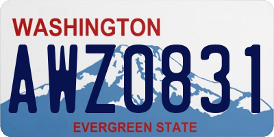WA license plate AWZ0831