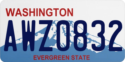 WA license plate AWZ0832
