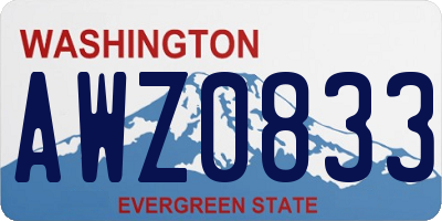 WA license plate AWZ0833