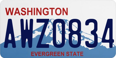 WA license plate AWZ0834