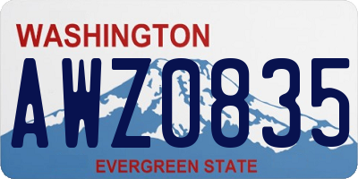 WA license plate AWZ0835
