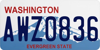WA license plate AWZ0836
