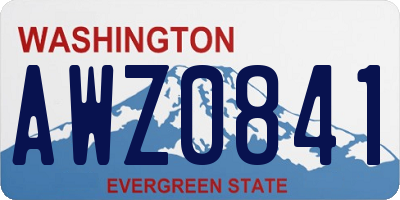 WA license plate AWZ0841