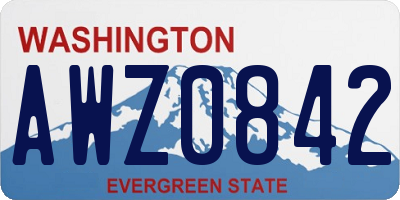 WA license plate AWZ0842