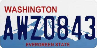 WA license plate AWZ0843