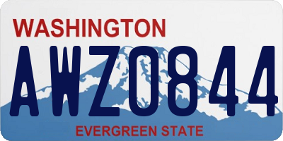 WA license plate AWZ0844