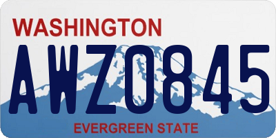 WA license plate AWZ0845