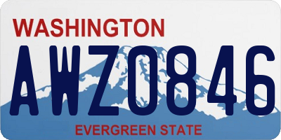 WA license plate AWZ0846