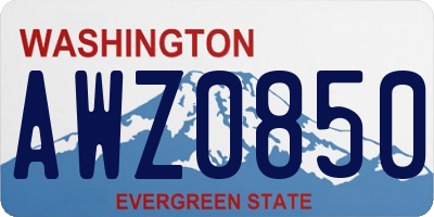 WA license plate AWZ0850