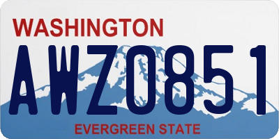 WA license plate AWZ0851