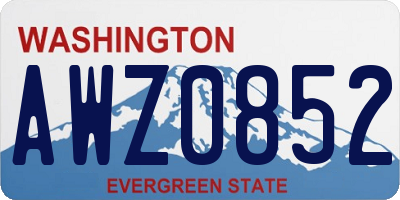 WA license plate AWZ0852