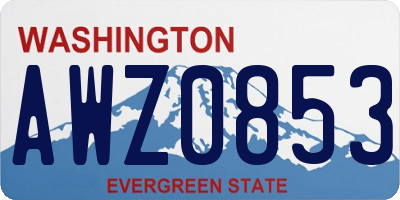 WA license plate AWZ0853