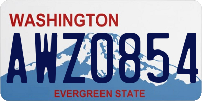 WA license plate AWZ0854