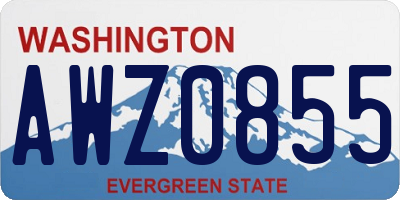 WA license plate AWZ0855