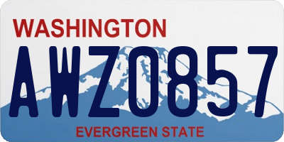 WA license plate AWZ0857