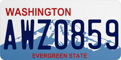 WA license plate AWZ0859
