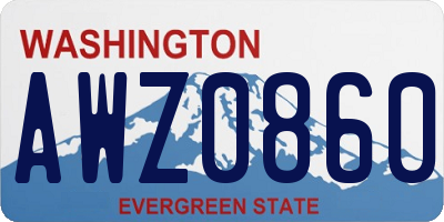 WA license plate AWZ0860