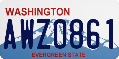 WA license plate AWZ0861