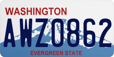 WA license plate AWZ0862
