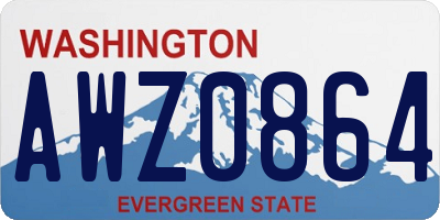 WA license plate AWZ0864