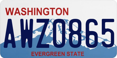 WA license plate AWZ0865