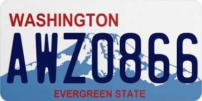 WA license plate AWZ0866