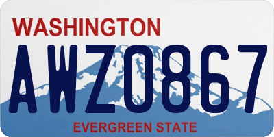WA license plate AWZ0867
