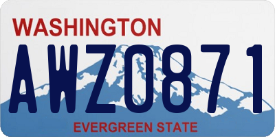 WA license plate AWZ0871
