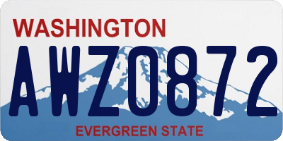 WA license plate AWZ0872