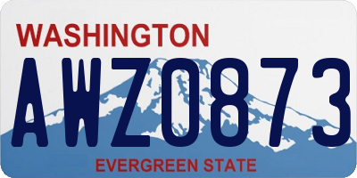 WA license plate AWZ0873