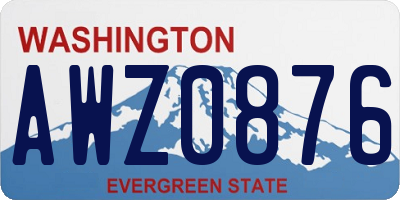 WA license plate AWZ0876