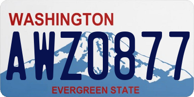 WA license plate AWZ0877