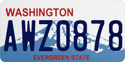 WA license plate AWZ0878
