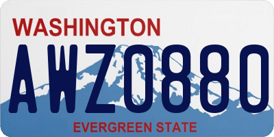 WA license plate AWZ0880