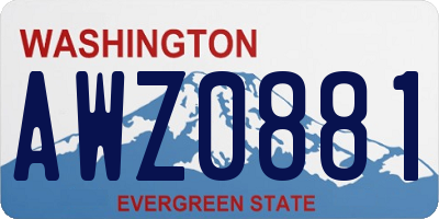 WA license plate AWZ0881